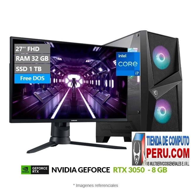 PC MAGIC Gold Elite II Gaming, Intel Core i7-12700F 3.6 GHz, RAM 32GB, SSD 1TB, Video 8GB NVIDIA GeForce RTX3050, Wi-Fi, Monitor Samsung Oydssey 27'' 165 Hz