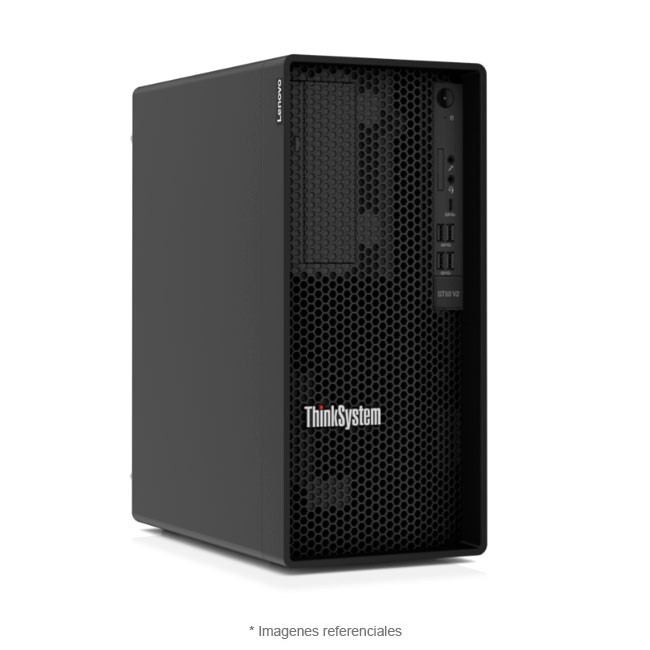 Servidor Lenovo ThinkServer ST50 v2, Intel Xeon E-2324G 3.1 GHz, RAM 32 GB, SSD 512GB m.2 + HDD 2 TB, Soporte RAID, Formato 4U Torre