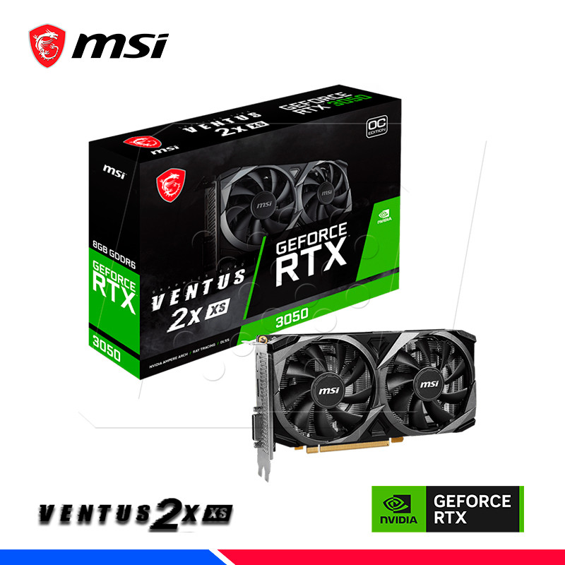 TARJETA DE VIDEO MSI RTX 3050 VENTUS 2X XS 8G OC HDMI PCI.E 