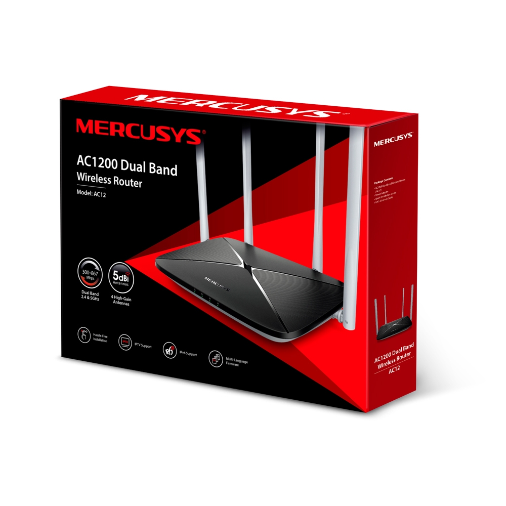 ROUTER Wireless Dual Band AC1200 AC12 MERCUSYS 300 Mbps