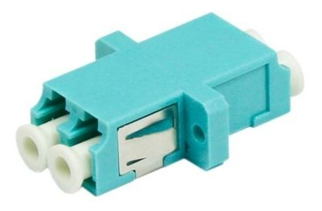 Adaptador LC duplex multimodo aqua con clip metalico