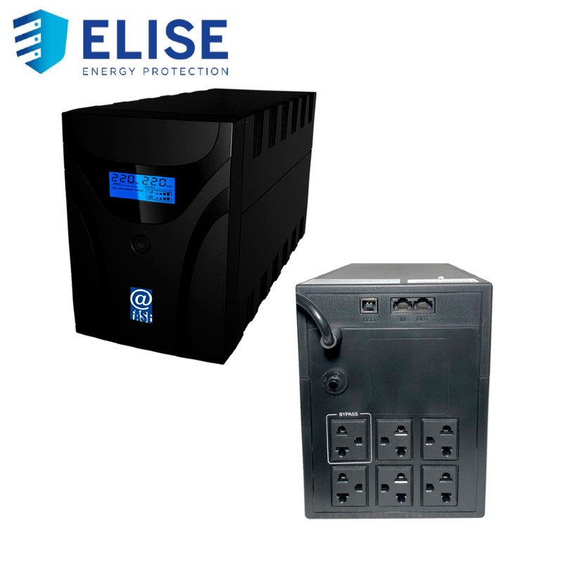 ups interactivo elise fase, aur-1500-lcd-usb, 1500 va / 900 w, puerto inteligente usb