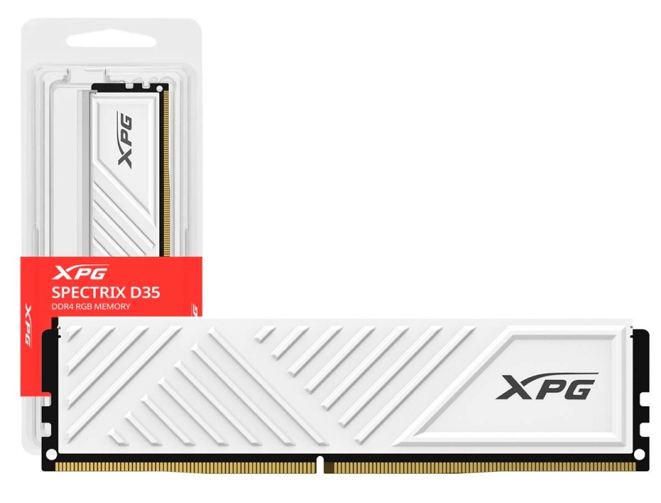 MEMORIA DDR4 8GB/3200 A-DATA, c/DISIPADOR XPG D35, AX4U32008G16A-SWHD35, Blanco