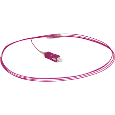 PIGTAIL DE FIBRA OPTICA LC/UPC MULTIMODO OM4 COLOR VIOLETA DE 1 METRO