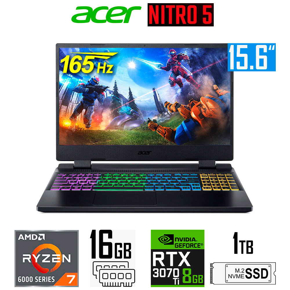 Laptop Gamer Acer Nitro 5 An515-46-R5Xn Ryzen 7 6800H Ram 16Gb 1Tb Ssd Nvidia Rtx 3070 Ti 8Gb 15.6&#8243; Qhd Windows 11