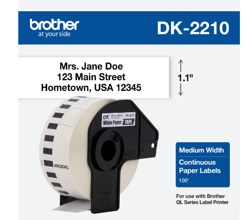 ROLLO CONTINUO BROTHER DK-2210 1-1/7"