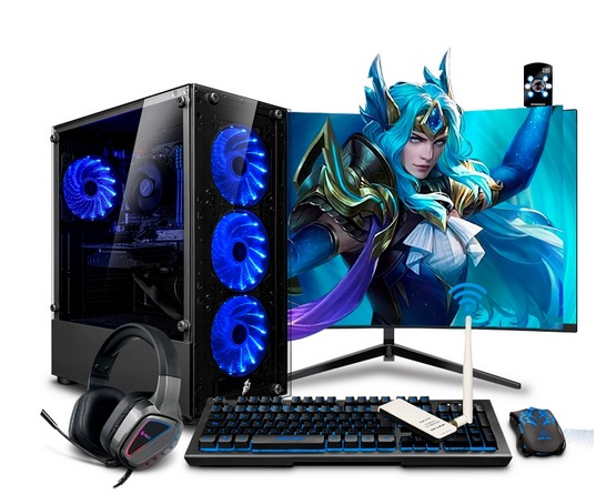 PC Gamer Draco Blue Core i5 11400F 11th RAM 16GB, SSD 500GB, VIDEO GTX1650 4GB, MONITOR 24 CURVO, FUENTE REAL 600W