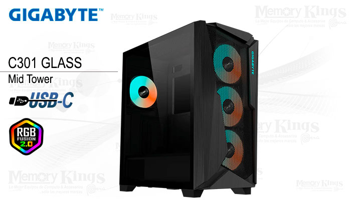 CASE GIGABYTE GB-C301G BLACK PLASTIC STEEL MID TOWER