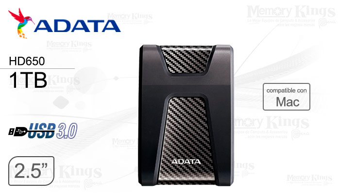 DISCO DURO USB3.2 1TB ADATA HD650 BLACK