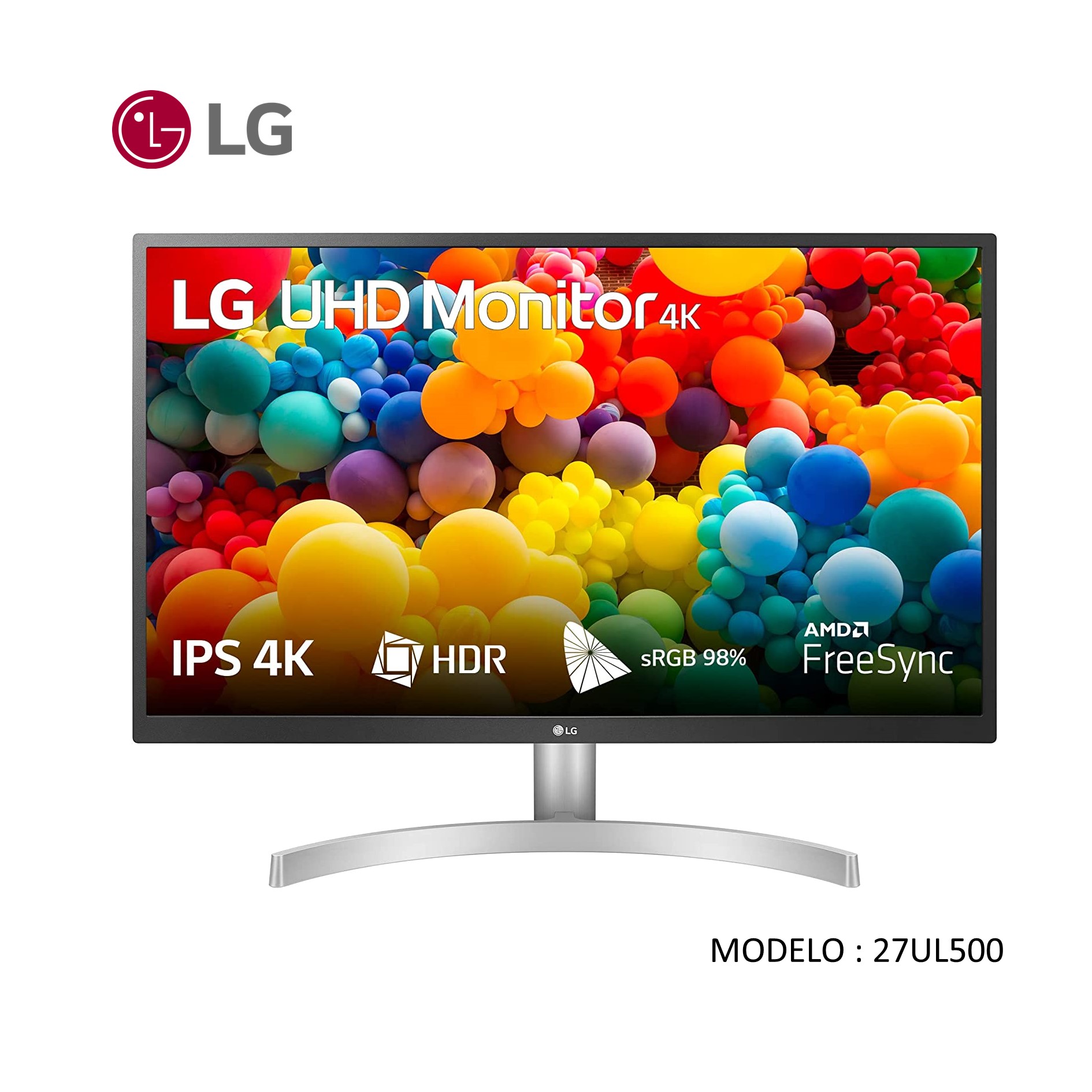 MONITOR LG LED UHD 27 4K WHITE