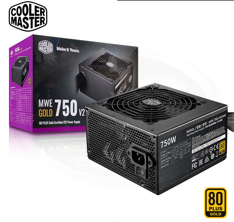 FUENTE COOLER MASTER MWE GOLD 750 - V2 (FULL MODULAR) 80 PLUS GOLD