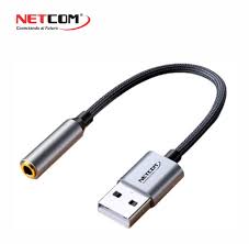 Tarjeta de Sonido Externa USB a Jack 3.5mm TRRS PE-SC0037 NETCOM