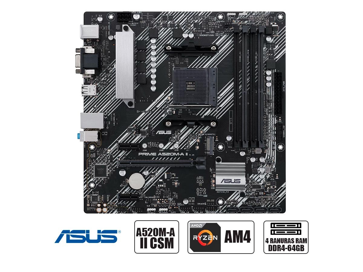 MB ASUS - AMD PRIME A520M-A II/CSM DDR4 128GB MICRO ATX