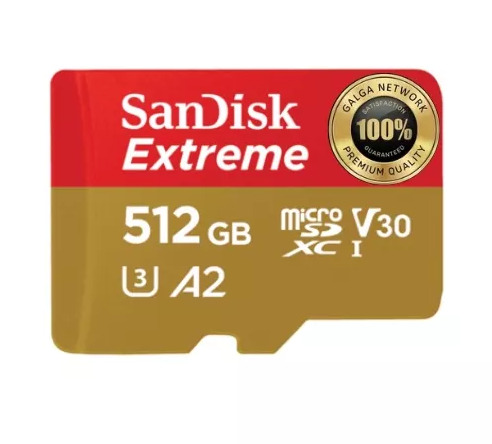 Memoria MicroSDXC Sandisk Extreme 512GB U3 4K Hasta 190MB/2 C10, U3, V30, A