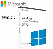 LICENCIA WINDOWS SERVER STANDAR 2022 64BITS 1PK OEM DVD 16 CORE + 50 USER CAL