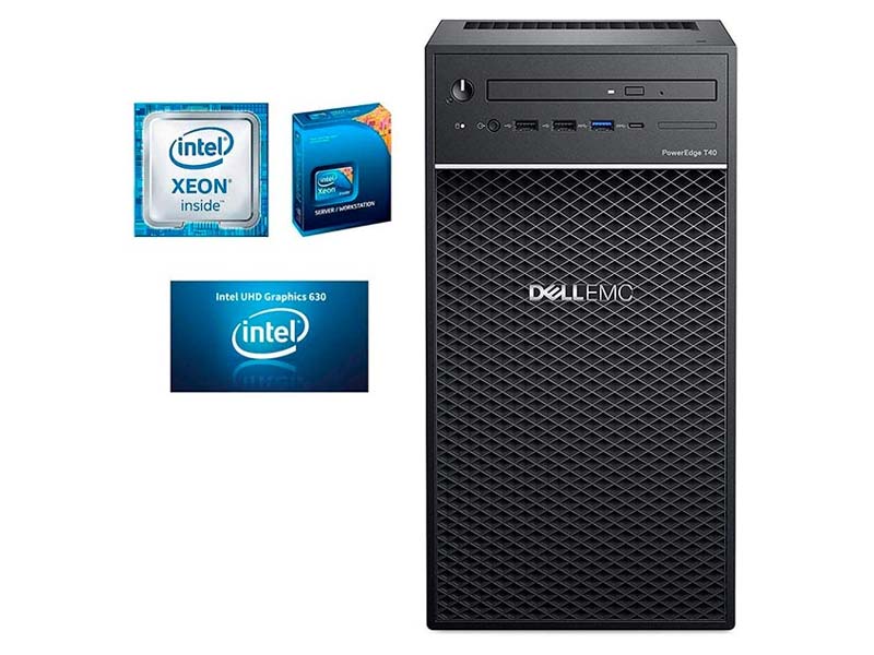 Servidor Dell PowerEdge T40, Intel Xeon E-2224G 8M Cache, 3.50 GHz, 4core/4hilos, 8GB, 1TB, DVD