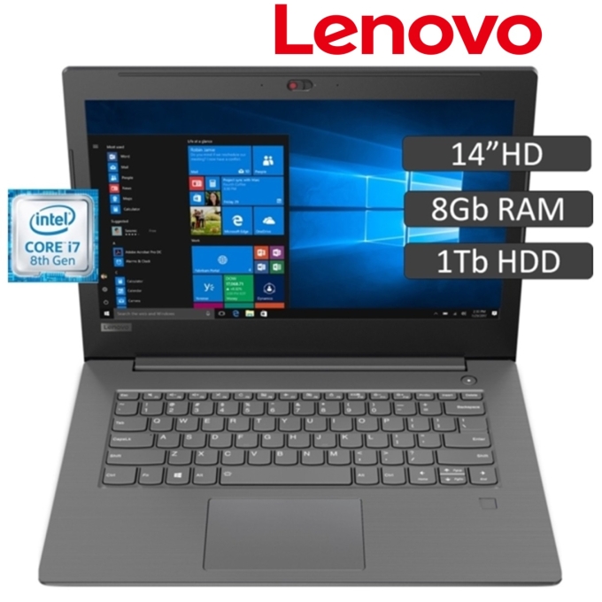 Laptop Lenovo V330-14IKB, Intel Core i7-8550U Hasta 4.0 GHz, RAM 8GB, SSD 256GB + HDD 1TB, Pantalla LED 14" HD, Windows 10 Pro SP